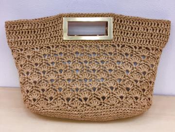 マニラヘンプヤーンで作る松編みのハンドバック